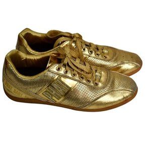 Vintage Women's Baby Phat Gold Metalic Low Top Sneakers 9